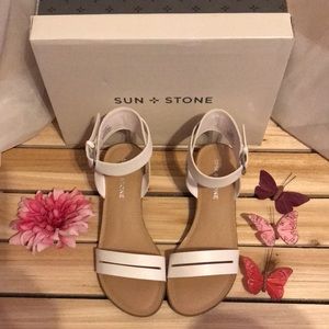 Sun+Stone Alecta City Sandals White US SZ 6.5 M